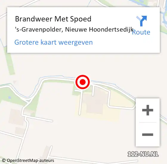 Locatie op kaart van de 112 melding: Brandweer Met Spoed Naar 's-Gravenpolder, Nieuwe Hoondertsedijk op 15 april 2015 23:27