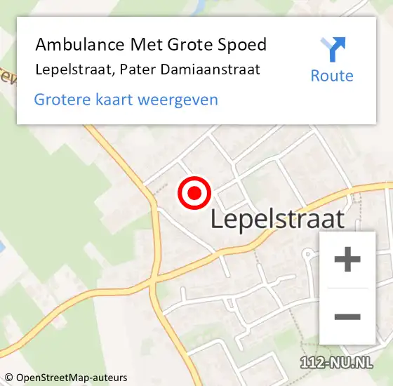 Locatie op kaart van de 112 melding: Ambulance Met Grote Spoed Naar Lepelstraat, Pater Damiaanstraat op 16 april 2015 05:45