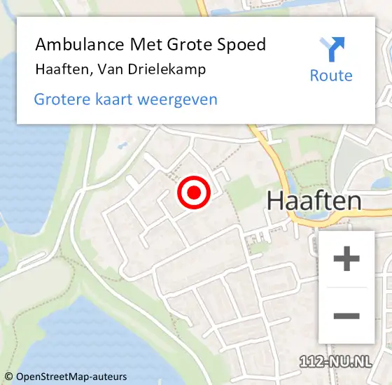 Locatie op kaart van de 112 melding: Ambulance Met Grote Spoed Naar Haaften, Van Drielekamp op 16 april 2015 07:23