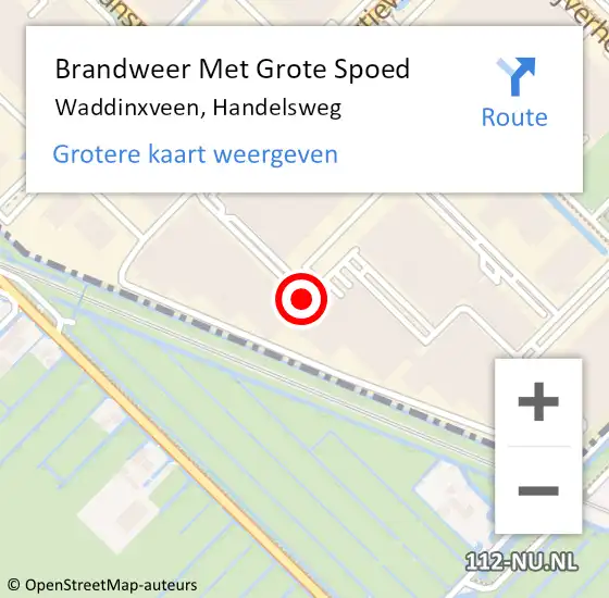 Locatie op kaart van de 112 melding: Brandweer Met Grote Spoed Naar Waddinxveen, Handelsweg op 16 april 2015 08:35