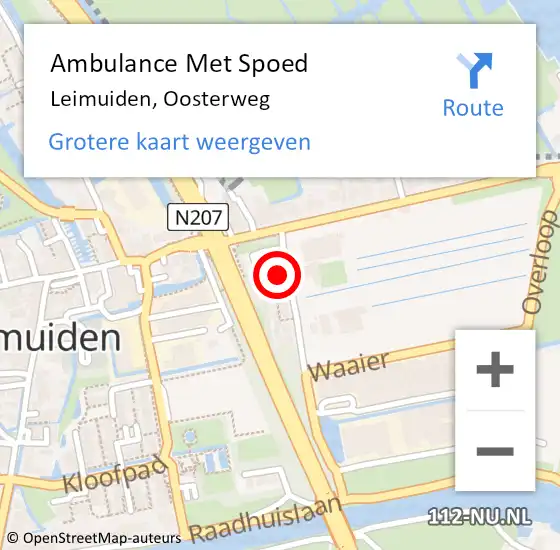 Locatie op kaart van de 112 melding: Ambulance Met Spoed Naar Leimuiden, Oosterweg op 16 april 2015 09:49