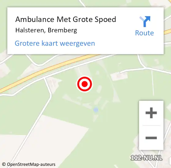 Locatie op kaart van de 112 melding: Ambulance Met Grote Spoed Naar Halsteren, Bremberg op 16 april 2015 11:53