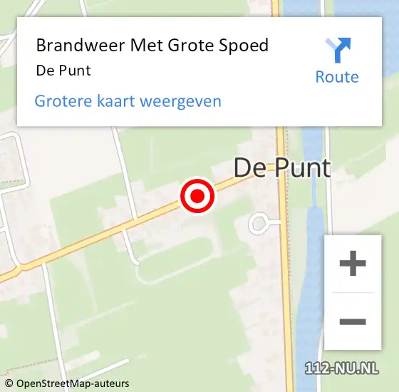 Locatie op kaart van de 112 melding: Brandweer Met Grote Spoed Naar De Punt op 16 april 2015 14:26