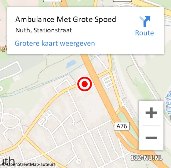 Locatie op kaart van de 112 melding: Ambulance Met Grote Spoed Naar Nuth, Stationstraat op 16 april 2015 16:04