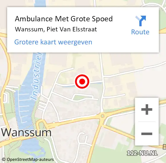 Locatie op kaart van de 112 melding: Ambulance Met Grote Spoed Naar Wanssum, Piet Van Elsstraat op 16 april 2015 16:07