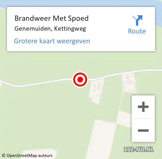 Locatie op kaart van de 112 melding: Brandweer Met Spoed Naar Genemuiden, Kettingweg op 16 april 2015 16:09