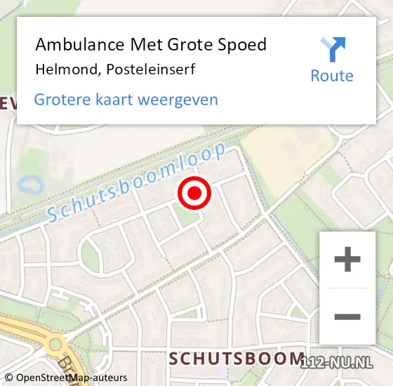 Locatie op kaart van de 112 melding: Ambulance Met Grote Spoed Naar Helmond, Posteleinserf op 16 april 2015 16:16