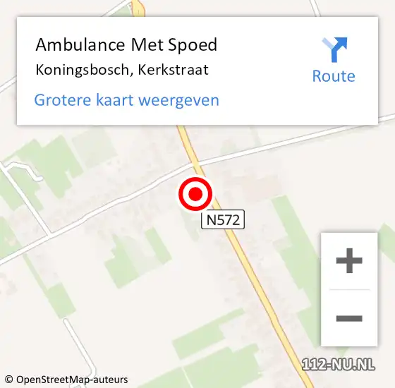 Locatie op kaart van de 112 melding: Ambulance Met Spoed Naar Koningsbosch, Kerkstraat op 5 november 2013 10:04