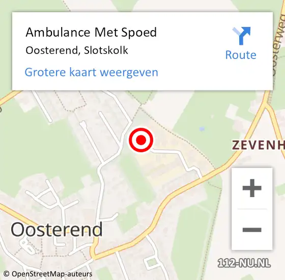 Locatie op kaart van de 112 melding: Ambulance Met Spoed Naar Oosterend, Slotskolk op 16 april 2015 20:27