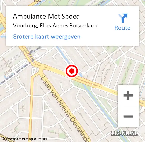 Locatie op kaart van de 112 melding: Ambulance Met Spoed Naar Voorburg, Elias Annes Borgerkade op 16 april 2015 21:04