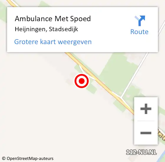 Locatie op kaart van de 112 melding: Ambulance Met Spoed Naar Heijningen, Stadsedijk op 17 april 2015 01:51