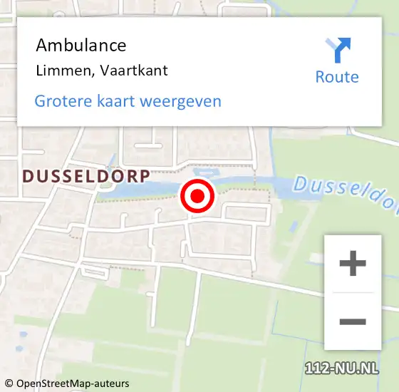 Locatie op kaart van de 112 melding: Ambulance Limmen, Vaartkant op 17 april 2015 02:49