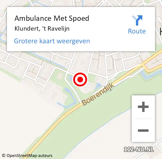 Locatie op kaart van de 112 melding: Ambulance Met Spoed Naar Klundert, 't Ravelijn op 17 april 2015 04:57