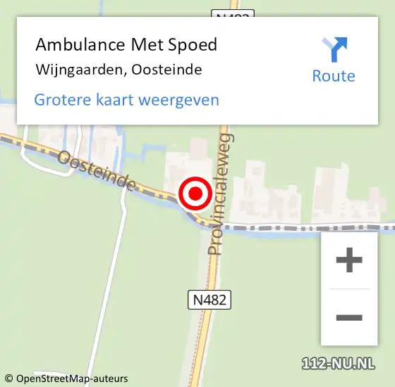 Locatie op kaart van de 112 melding: Ambulance Met Spoed Naar Wijngaarden, Oosteinde op 17 april 2015 10:27