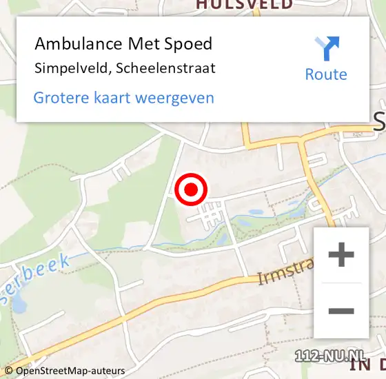 Locatie op kaart van de 112 melding: Ambulance Met Spoed Naar Simpelveld, Scheelenstraat op 17 april 2015 11:24