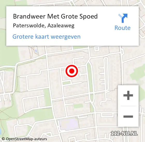 Locatie op kaart van de 112 melding: Brandweer Met Grote Spoed Naar Paterswolde, Azaleaweg op 17 april 2015 11:26