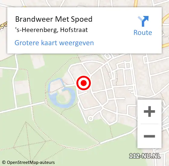 Locatie op kaart van de 112 melding: Brandweer Met Spoed Naar 's-Heerenberg, Hofstraat op 5 november 2013 10:45