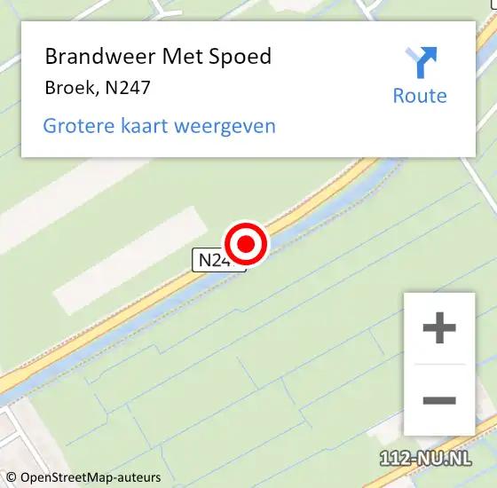 Locatie op kaart van de 112 melding: Brandweer Met Spoed Naar Broek, N247 op 17 april 2015 12:11