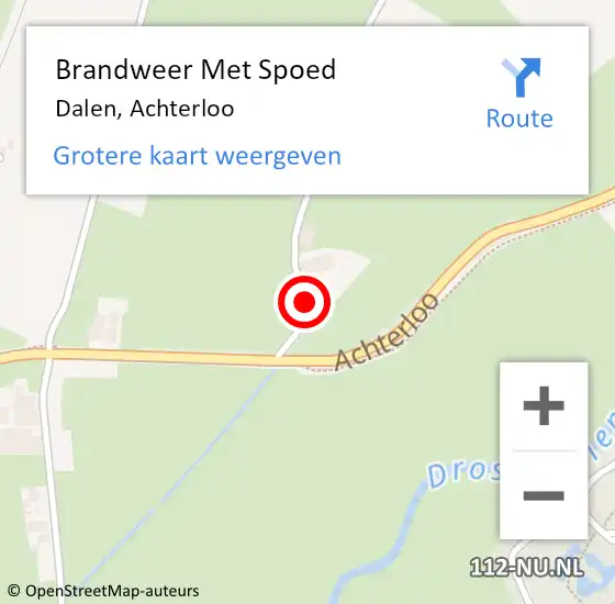 Locatie op kaart van de 112 melding: Brandweer Met Spoed Naar Dalen, Achterloo op 17 april 2015 12:58