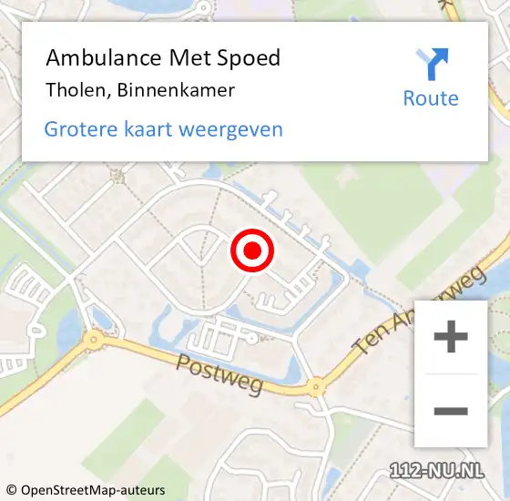 Locatie op kaart van de 112 melding: Ambulance Met Spoed Naar Tholen, Binnenkamer op 17 april 2015 13:41