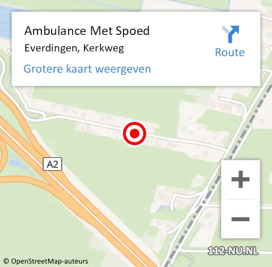 Locatie op kaart van de 112 melding: Ambulance Met Spoed Naar Everdingen, Kerkweg op 17 april 2015 14:10