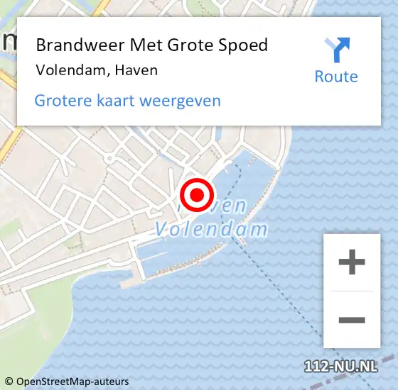 Locatie op kaart van de 112 melding: Brandweer Met Grote Spoed Naar Volendam, Haven op 17 april 2015 14:26