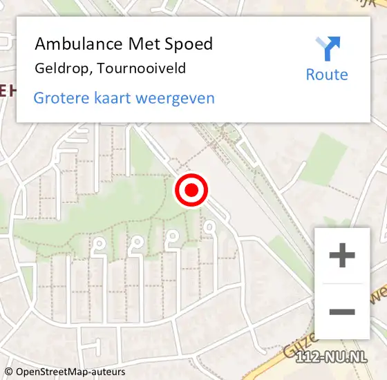 Locatie op kaart van de 112 melding: Ambulance Met Spoed Naar Geldrop, Tournooiveld op 17 april 2015 14:54