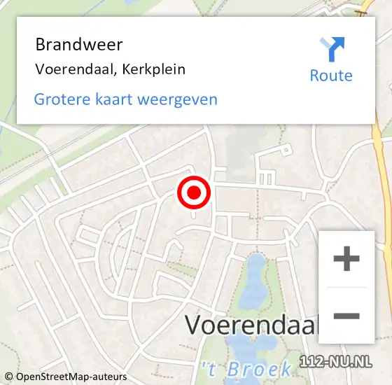 Locatie op kaart van de 112 melding: Brandweer Voerendaal, Kerkplein op 17 april 2015 14:57