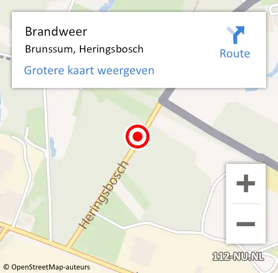 Locatie op kaart van de 112 melding: Brandweer Brunssum, Heringsbosch op 17 april 2015 15:20