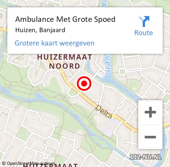 Locatie op kaart van de 112 melding: Ambulance Met Grote Spoed Naar Huizen, Banjaard op 17 april 2015 15:44