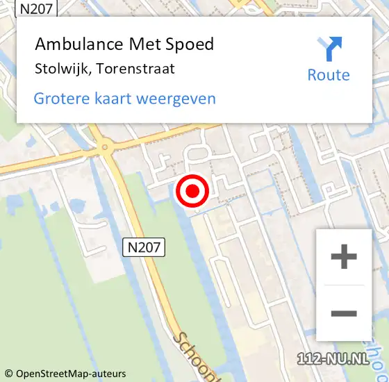 Locatie op kaart van de 112 melding: Ambulance Met Spoed Naar Stolwijk, Torenstraat op 17 april 2015 17:13