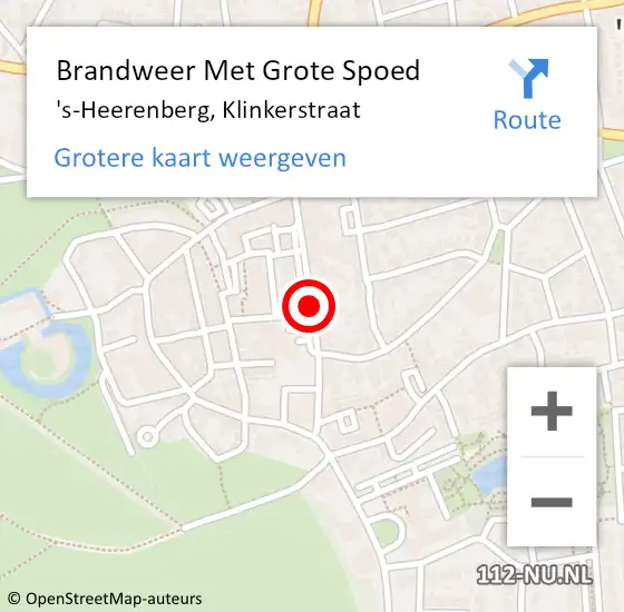 Locatie op kaart van de 112 melding: Brandweer Met Grote Spoed Naar 's-Heerenberg, Klinkerstraat op 17 april 2015 17:54