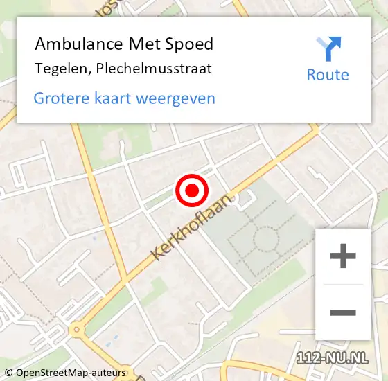 Locatie op kaart van de 112 melding: Ambulance Met Spoed Naar Tegelen, Plechelmusstraat op 17 april 2015 18:07