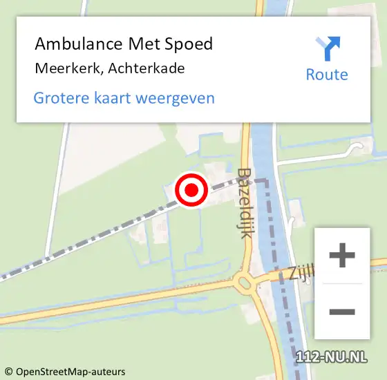 Locatie op kaart van de 112 melding: Ambulance Met Spoed Naar Meerkerk, Achterkade op 17 april 2015 19:20