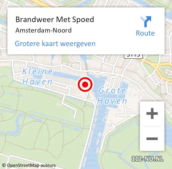 Locatie op kaart van de 112 melding: Brandweer Met Spoed Naar Amsterdam-Noord op 17 april 2015 19:47