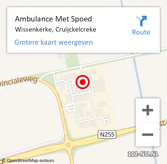 Locatie op kaart van de 112 melding: Ambulance Met Spoed Naar Wissenkerke, Cruijckelcreke op 17 april 2015 20:42