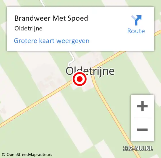 Locatie op kaart van de 112 melding: Brandweer Met Spoed Naar Oldetrijne op 17 april 2015 21:24