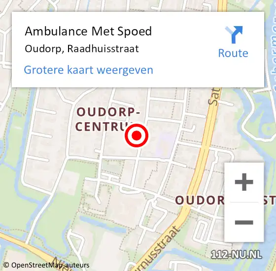 Locatie op kaart van de 112 melding: Ambulance Met Spoed Naar Oudorp, Raadhuisstraat op 17 april 2015 22:53