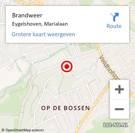 Locatie op kaart van de 112 melding: Brandweer Eygelshoven, Marialaan op 17 april 2015 23:00