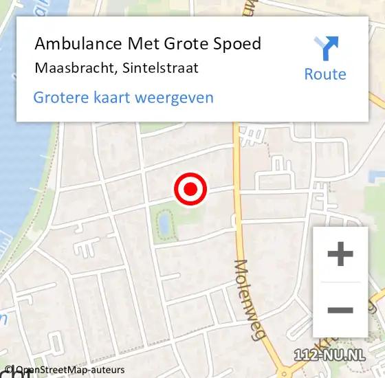 Locatie op kaart van de 112 melding: Ambulance Met Grote Spoed Naar Maasbracht, Sintelstraat op 17 april 2015 23:10