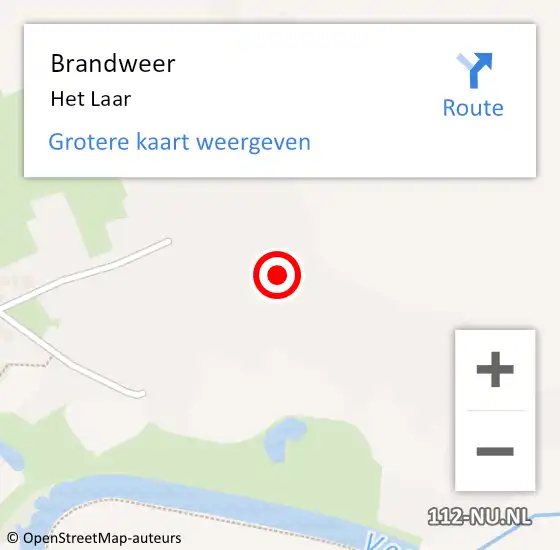 Locatie op kaart van de 112 melding: Brandweer Het Laar op 18 april 2015 03:35