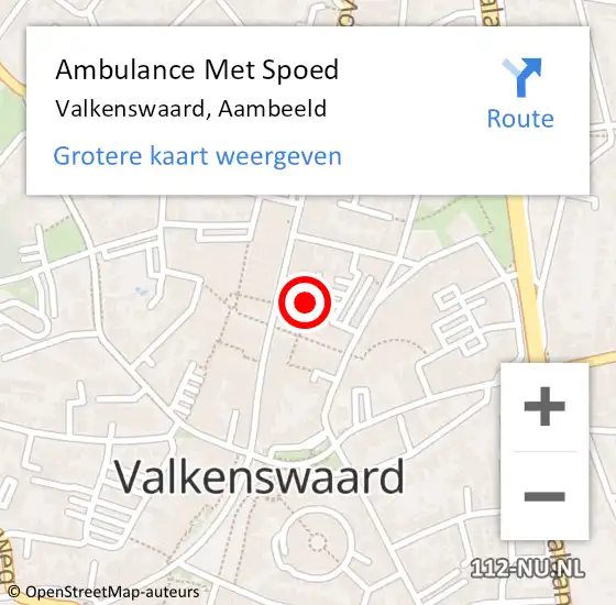 Locatie op kaart van de 112 melding: Ambulance Met Spoed Naar Valkenswaard, Aambeeld op 18 april 2015 03:43