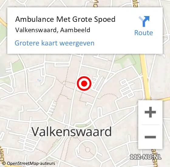 Locatie op kaart van de 112 melding: Ambulance Met Grote Spoed Naar Valkenswaard, Aambeeld op 18 april 2015 03:46