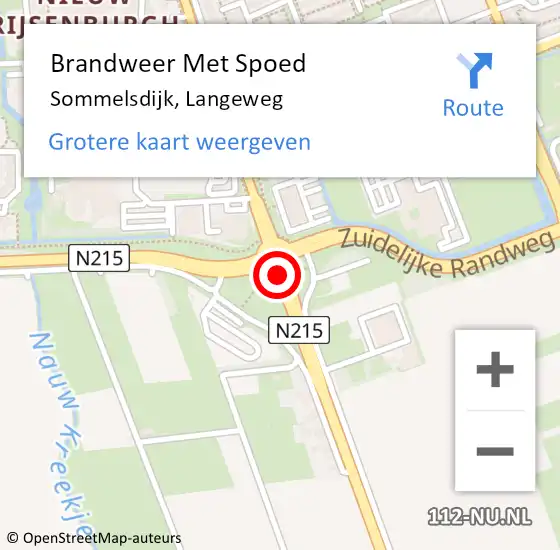 Locatie op kaart van de 112 melding: Brandweer Met Spoed Naar Sommelsdijk, Langeweg op 18 april 2015 03:50