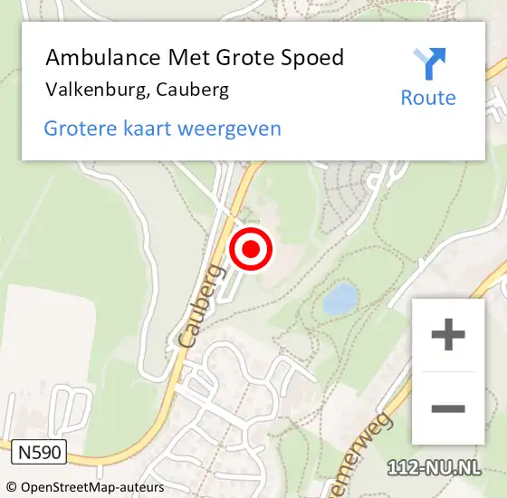 Locatie op kaart van de 112 melding: Ambulance Met Grote Spoed Naar Valkenburg, Cauberg op 18 april 2015 03:54