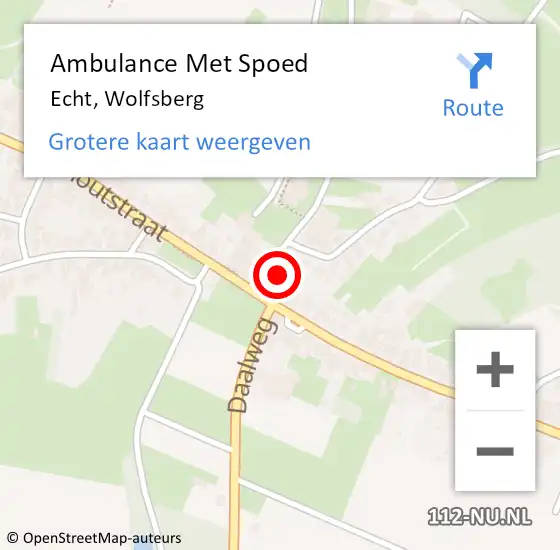 Locatie op kaart van de 112 melding: Ambulance Met Spoed Naar Echt, Wolfsberg op 18 april 2015 06:30