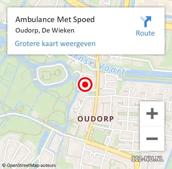 Locatie op kaart van de 112 melding: Ambulance Met Spoed Naar Oudorp, De Wieken op 18 april 2015 08:24