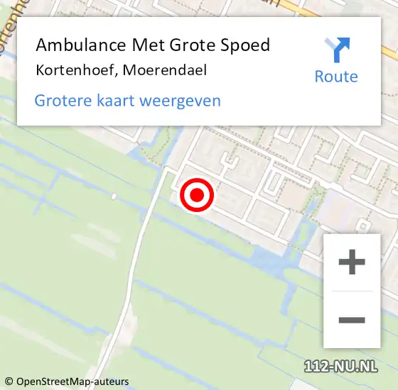 Locatie op kaart van de 112 melding: Ambulance Met Grote Spoed Naar Kortenhoef, Moerendael op 18 april 2015 09:17