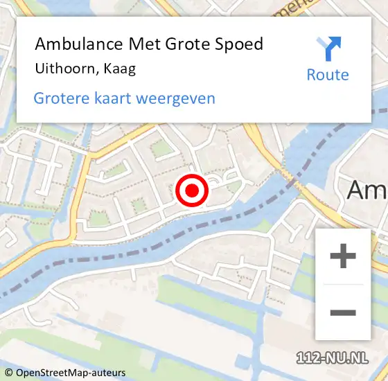 Locatie op kaart van de 112 melding: Ambulance Met Grote Spoed Naar Uithoorn, Kaag op 5 november 2013 12:21