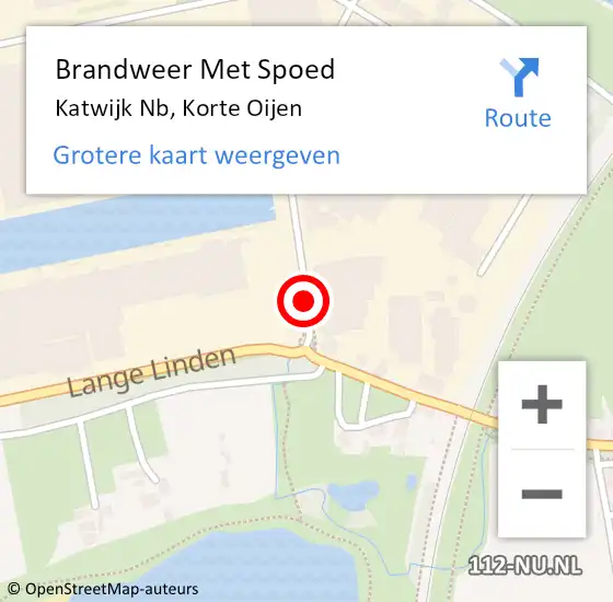 Locatie op kaart van de 112 melding: Brandweer Met Spoed Naar Katwijk Nb, Korte Oijen op 18 april 2015 10:55